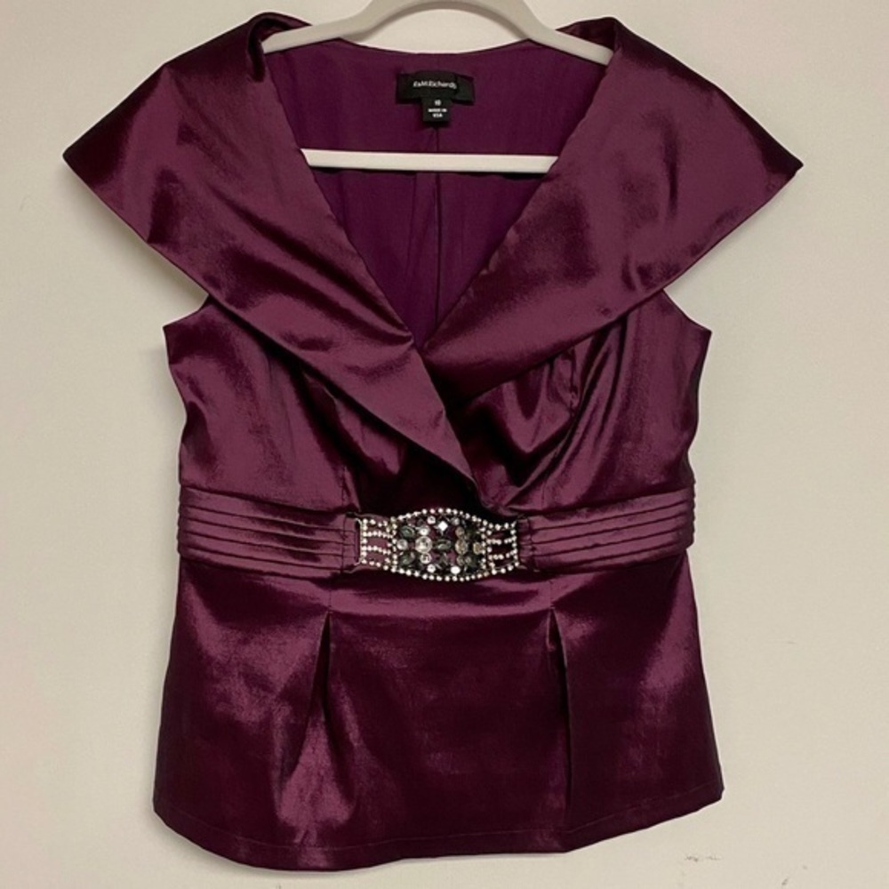 R&M Richards Purple Satin Top